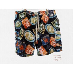 NWT  Caribbean Joe Island Supply Co. swimwear hawaiian shorts  Sz XXL